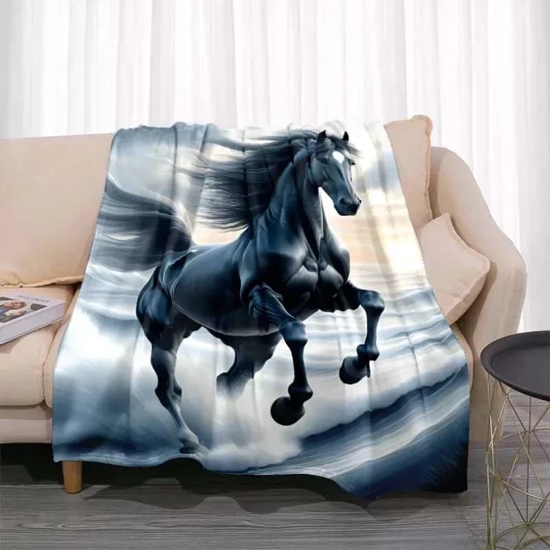 Coperta per la casa con motivo animale 3D, motivo cavallo, motivo unicorno, decorazione per camera da letto, soggiorno, coperte da picnic per la cameretta dei bambini, regalo per il letto