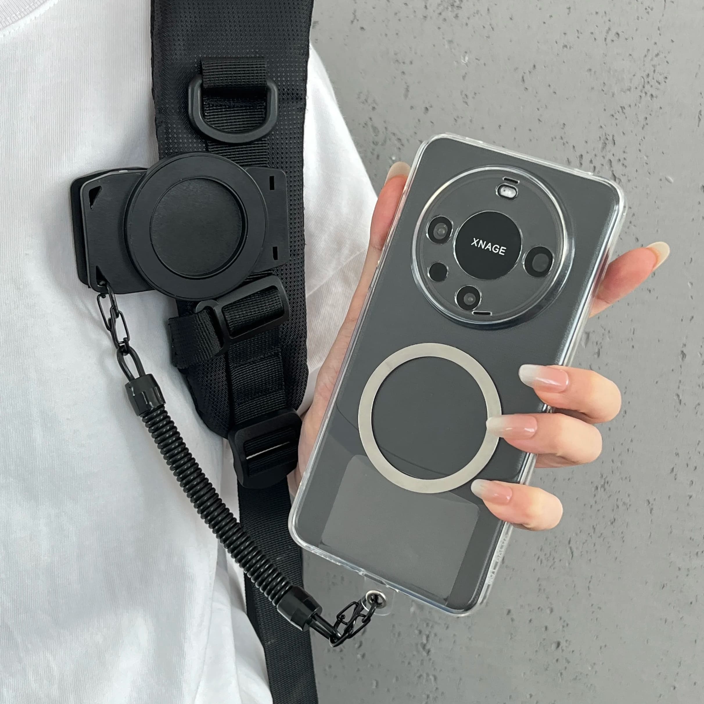 Magnetic Belt Clip Phone Holder Hands-Free Backpack Clip with Metal Hook for Running Hiking Workout 360° Swivel for iPhone