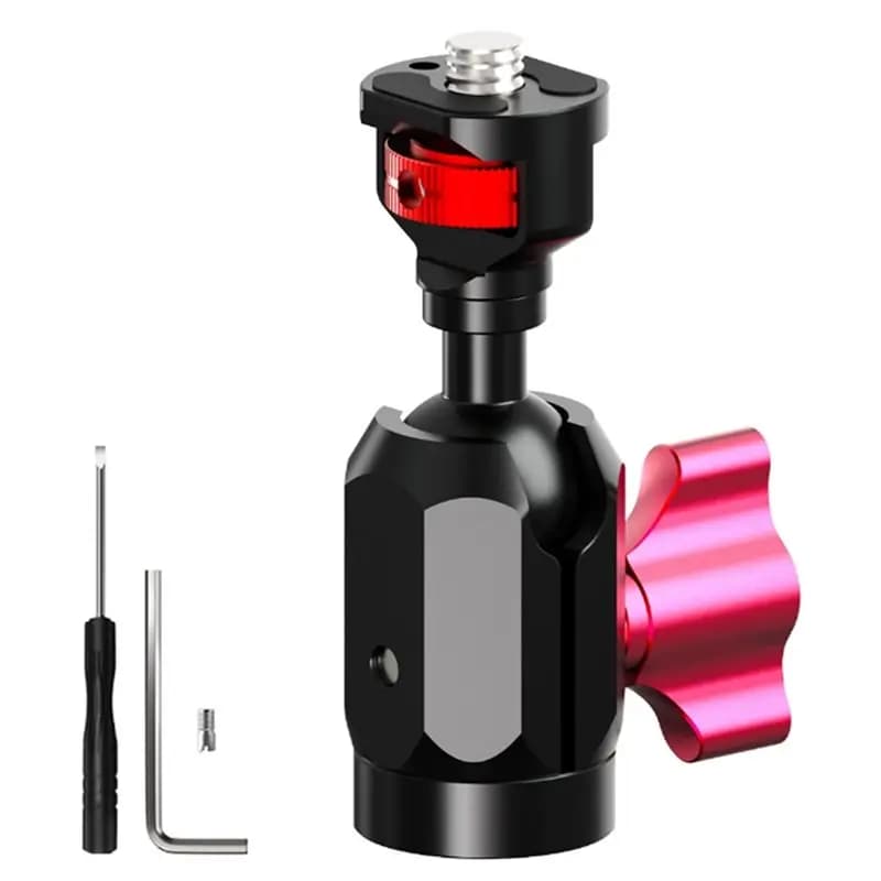 Voltvibe-Mini Ball Head Tripod 1/4" Male To Female Mount Head For Action Camera Monitor Smartphone Light Microphone Slider