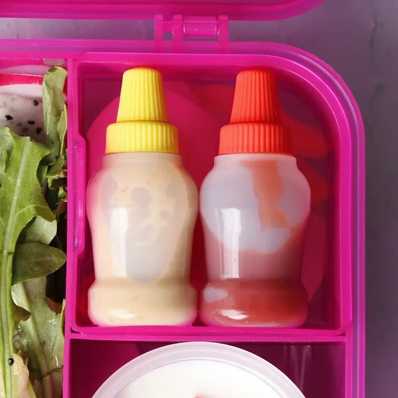 2 pz/set 25ML Mini Bottiglia di Ketchup di Pomodoro Miele Mostazza Portatile Piccolo Contenitore di Salsa Insalata Spogliatoio Contenitore dispensa Contenitori