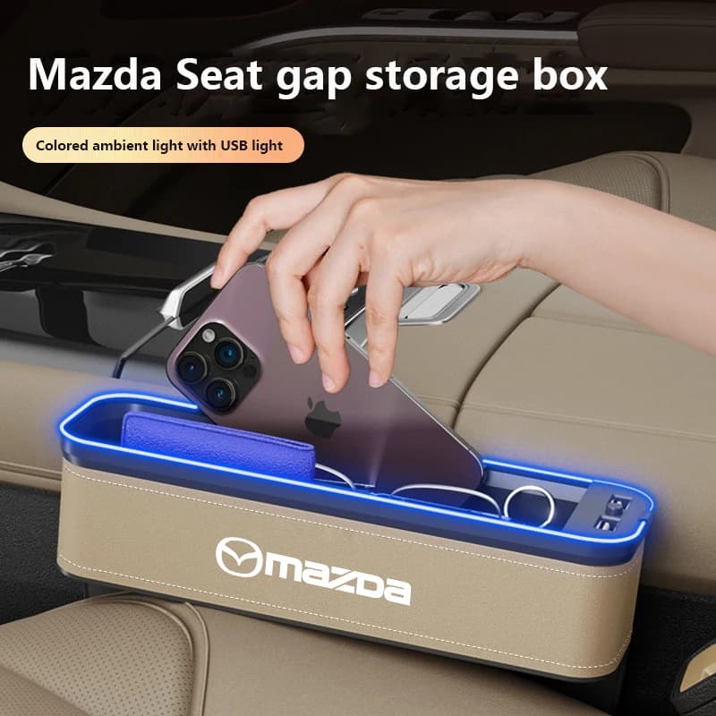 For Mazda Axela 6 Atenza CX-30 CX-5 MX-5 CX-50 CX-4 CX-8 EZ-6 2025 Car Seat Gap Slot Crevice Storage Box USB Charging Organizer