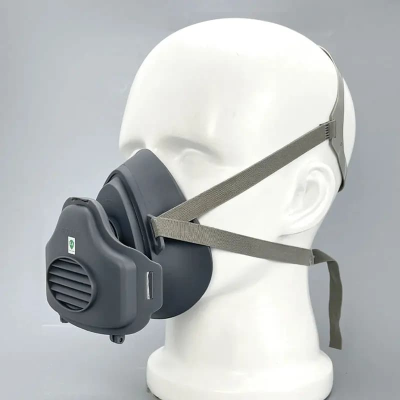 Maschera Antipolvere per Lavoro, Respiratore in Gomma con Filtro in Cotone, Maschera Antipolvere a Mezza Faccia per Pulizie Domestiche, Carpentieri, Costruttori, Lucidatura