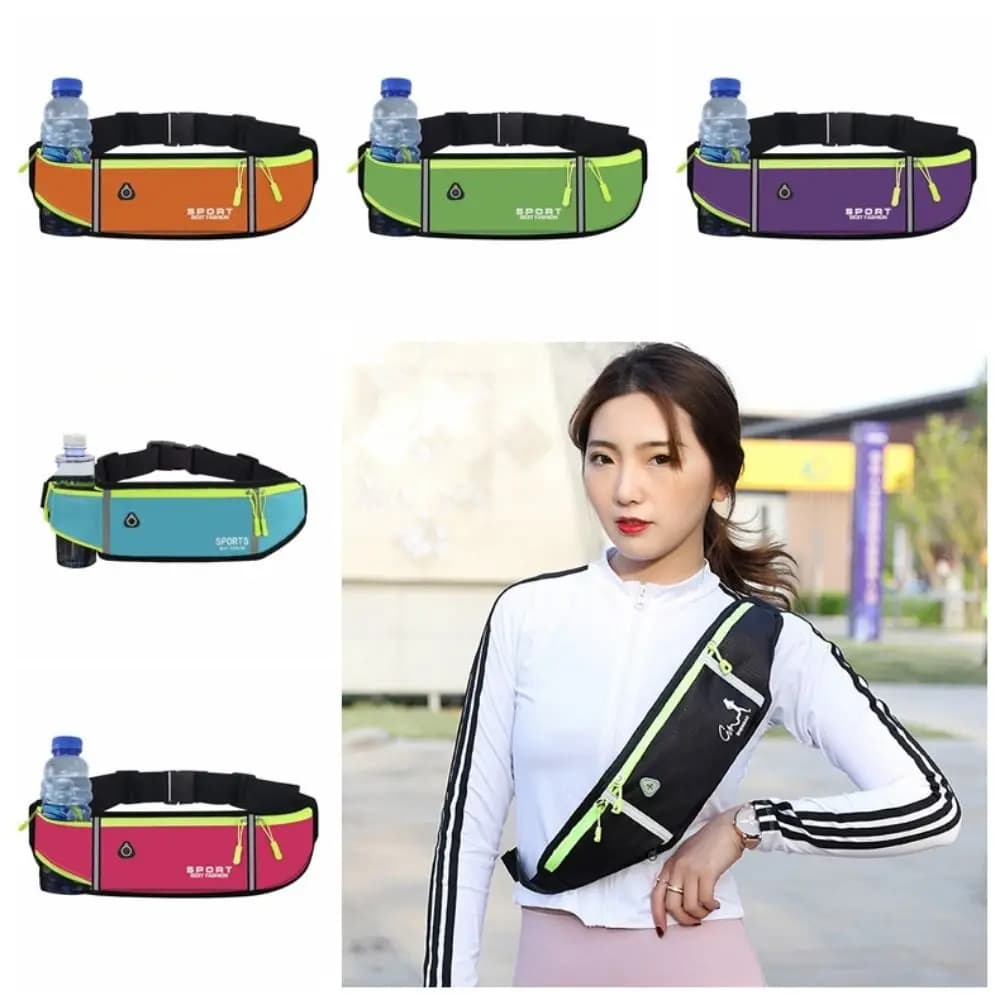 Waterproof Running Waist Bag Jogging for Light Invisible Marathon Reflective Strip Fitness Adjustable Running Waist Bag
