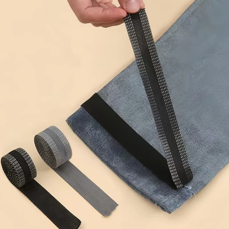 Nastro autoadesivo per pasta per pantaloni Bordo accorciare pantaloni di riparazione per abbigliamento Jean Abbigliamento Tessuto cucito fai da te Cambia gamba per pantaloni