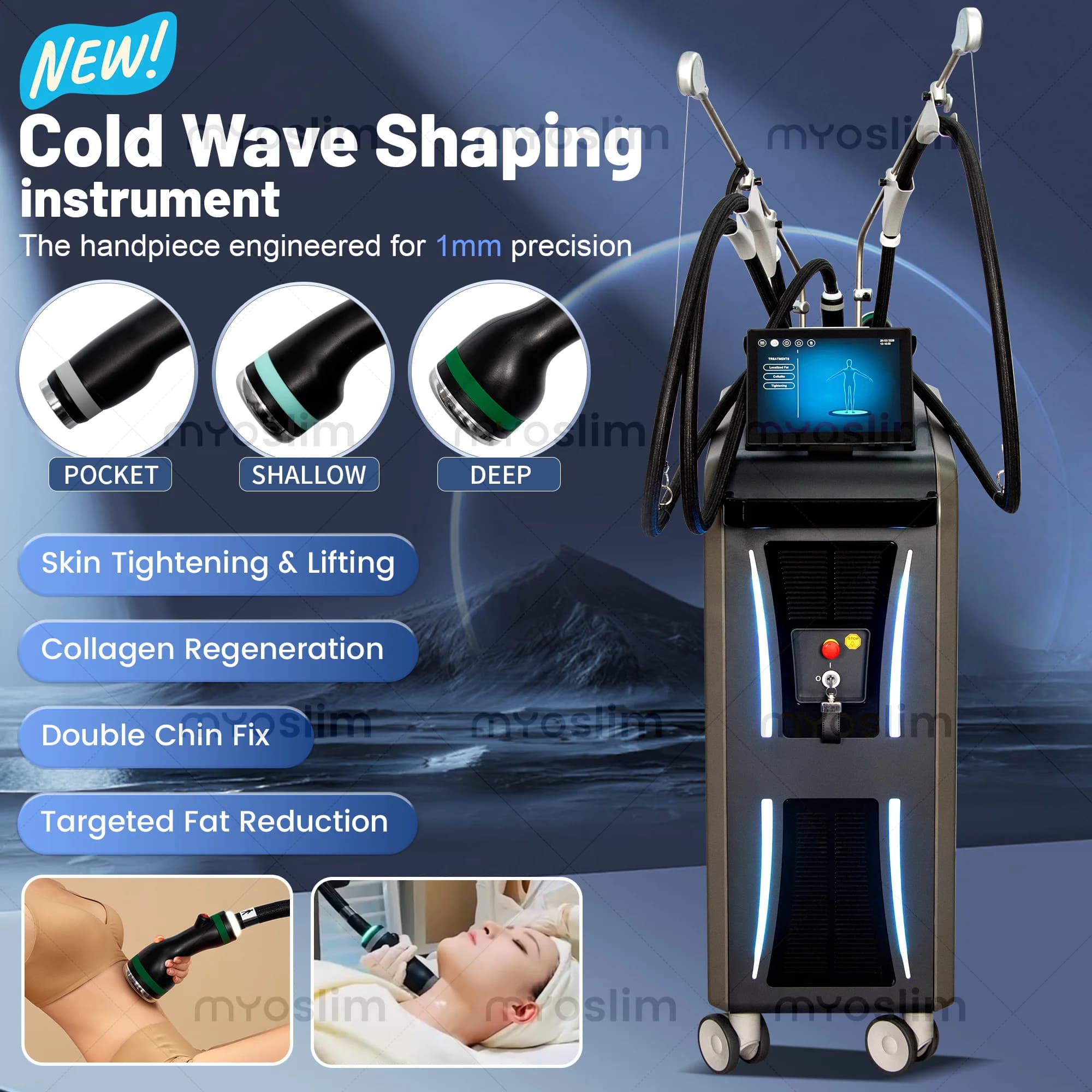Cold Wave Body Sculpting Device Tightens And Lifts Skin Promotes Collagen Regeneration Eliminates Double Chin And Reduces Fat