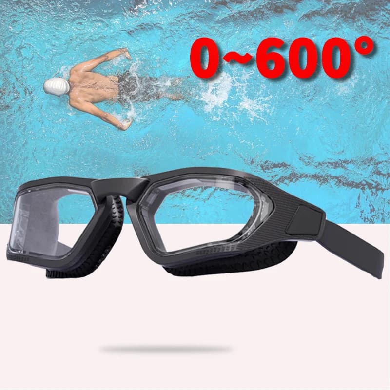 Men Women's Large Montature Myopia Swimming Glasses HD lenses Anti-fog Swimwear Running swim glasses Waterproof sub glasses