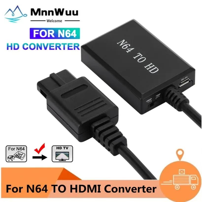 For N64 to HDMI compatible HD connection cable for N64/GameCube/SNES Plug and Play 1080P for Nintendo 64 to HD converter