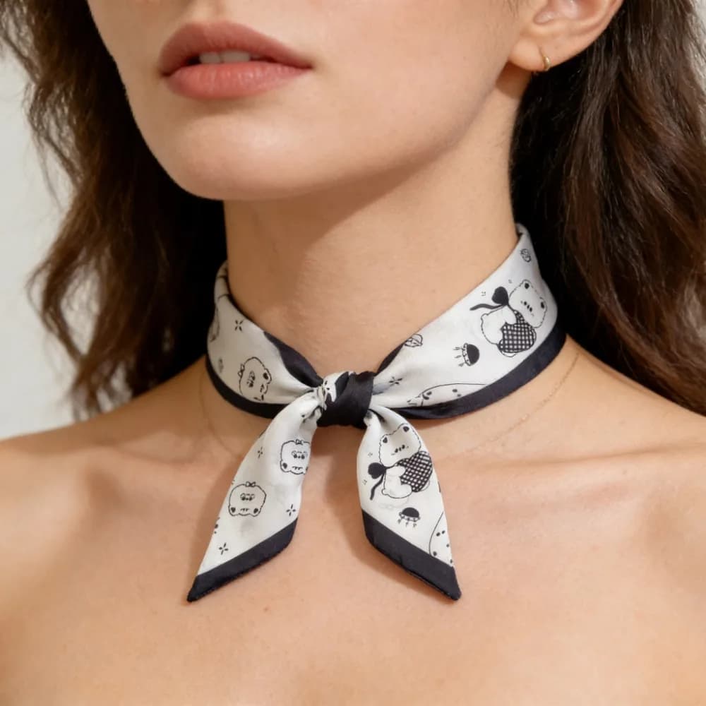 Sciarpa di Seta di Lusso per Donna, Foulard Sottile per Borsa, Foulard da Collo e Fascia per Capelli