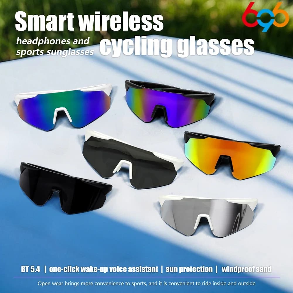 Occhiali da ciclismo Occhiali da sole da bici con assistente vocale intelligente AI Wireless BT 5.4 Occhiali da vista Occhiali da bicicletta da strada MTB Uomo Donna