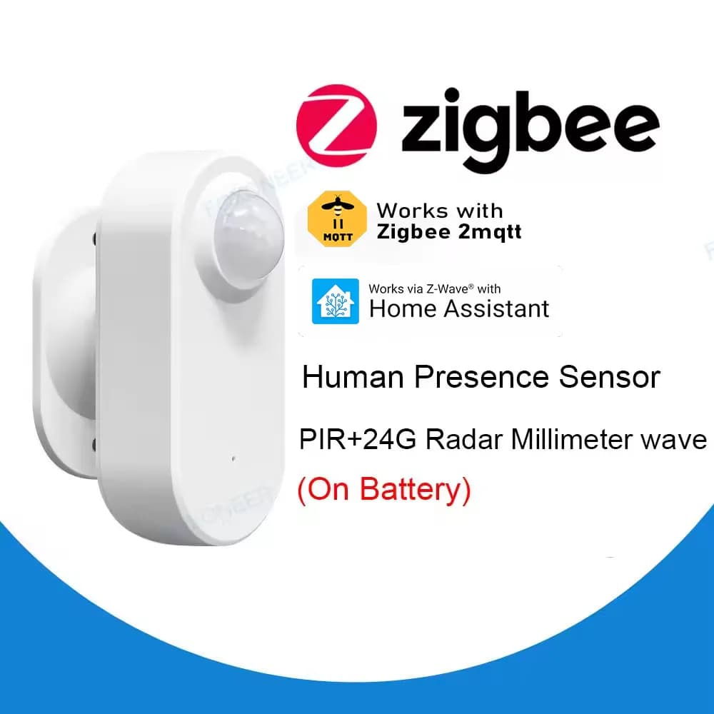 Rilevatore di presenza umana Smart Zigbee, rilevamento di luminanza/distanza, supporto sensore di movimento PIR intelligente Assistente domestico Zigbee 2mqtt