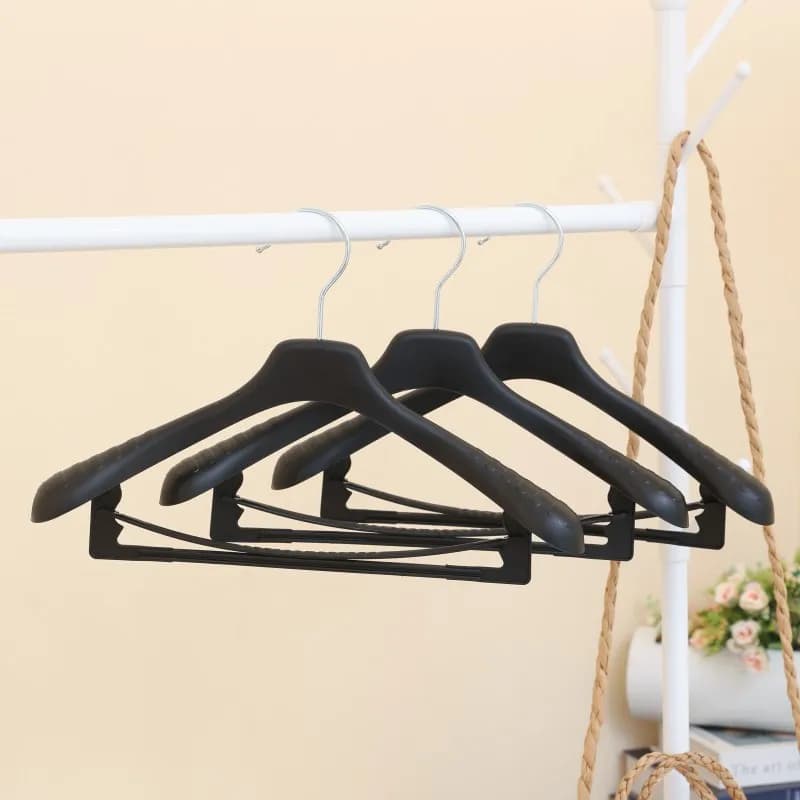 5pcs Wide Shoulder Plastic Clothing Hanger Suit Clothes Hanger Seamless Coat Drying Racks Wardrobe Room Storage Organizer