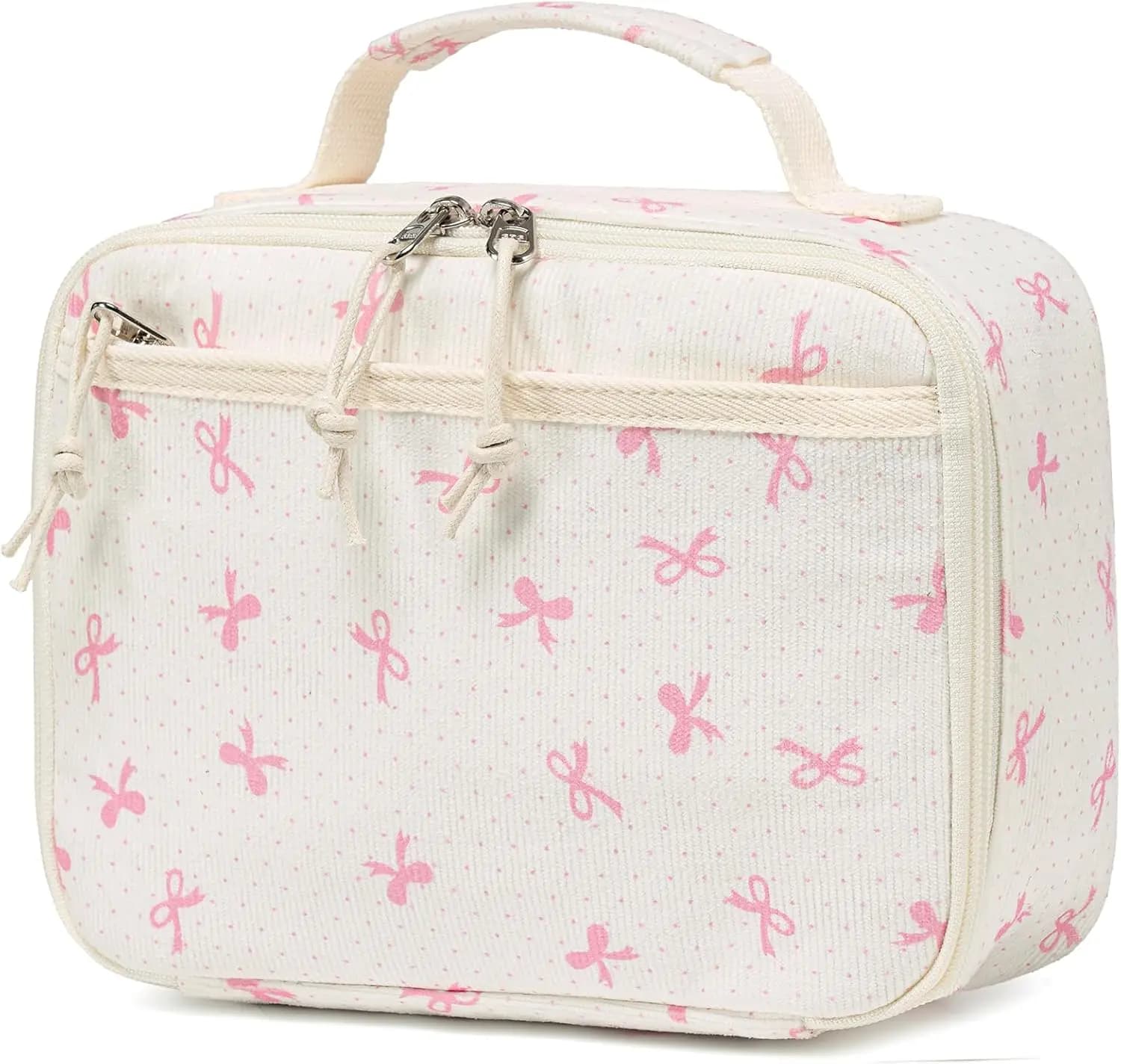 LEDAOU Lunch Box Kids Insulated Lunch Bag Girls Toddler Reusable Lunchbox for School Picnic Hiking (Pink Bow)