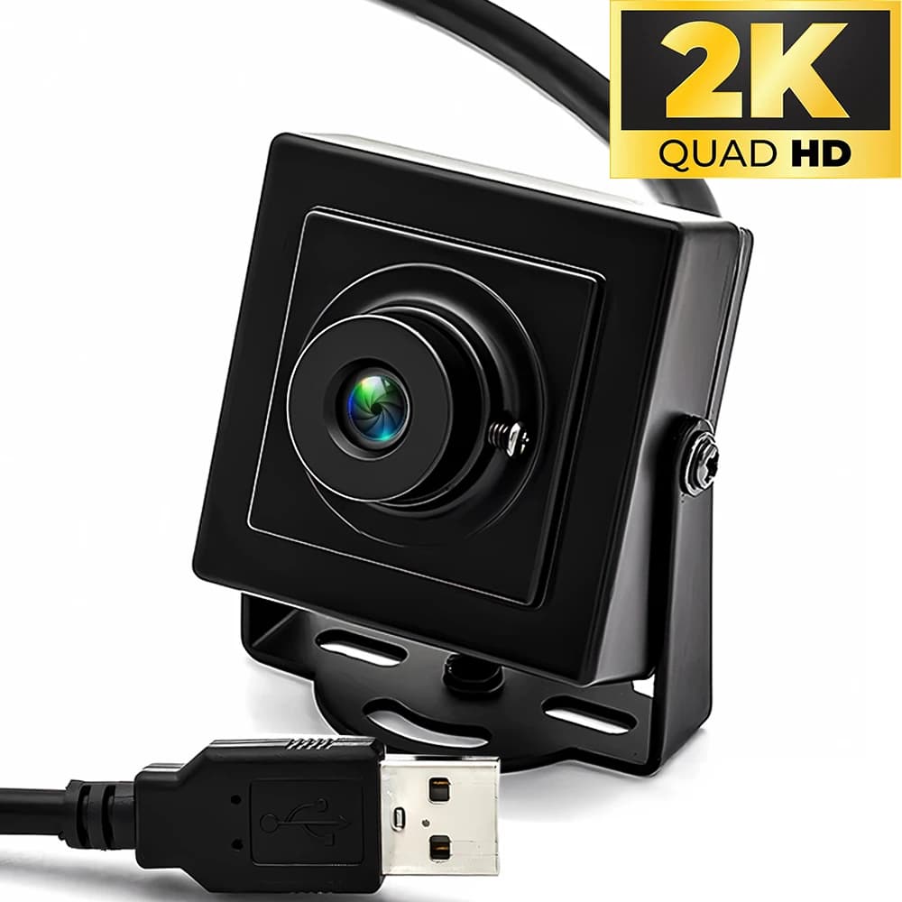 WGWK 2K 30FPS USB Camera for PC 170 ms low latency with 4.6 mm lens 60 degrees without switching Plug Play Live Streaming UVC Webcam