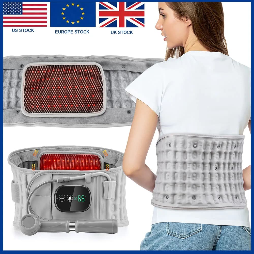 Dispositivo di trazione lombare elettrico Massaggiatore per la vita Riscaldamento Airbag Cintura posteriore di decompressione gonfiabile Cintura di supporto per impacco caldo