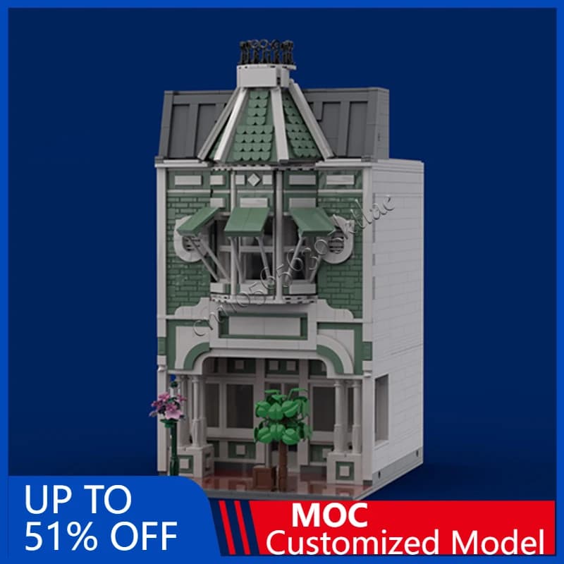 1789 PCS City Street Scene Magic Kingdom Main Street Bakery 4 MOC Customize Modular Building Block DIY Christmas Toy Gift