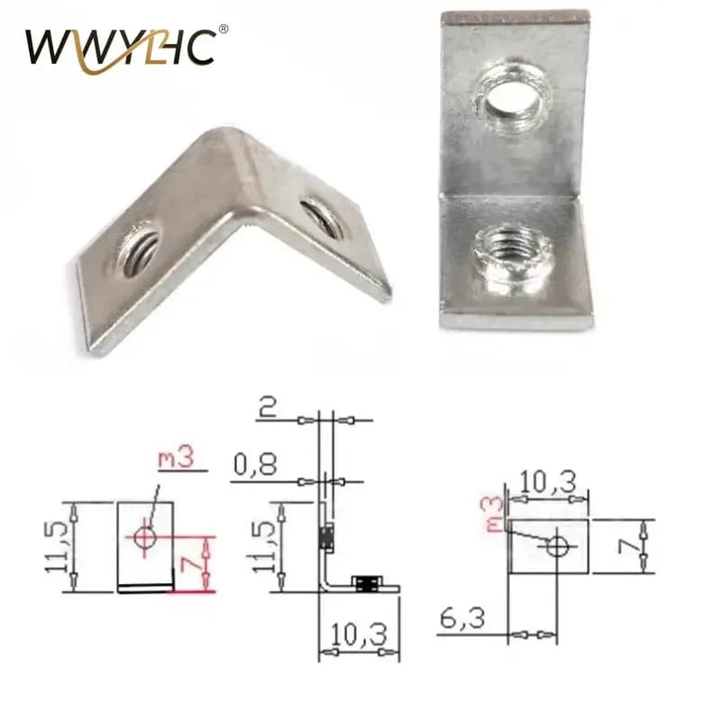 20pcs Suitable for L Shaped Speaker Amplifier PCB Board Fixed Iron Bracket M3 Screw Hole