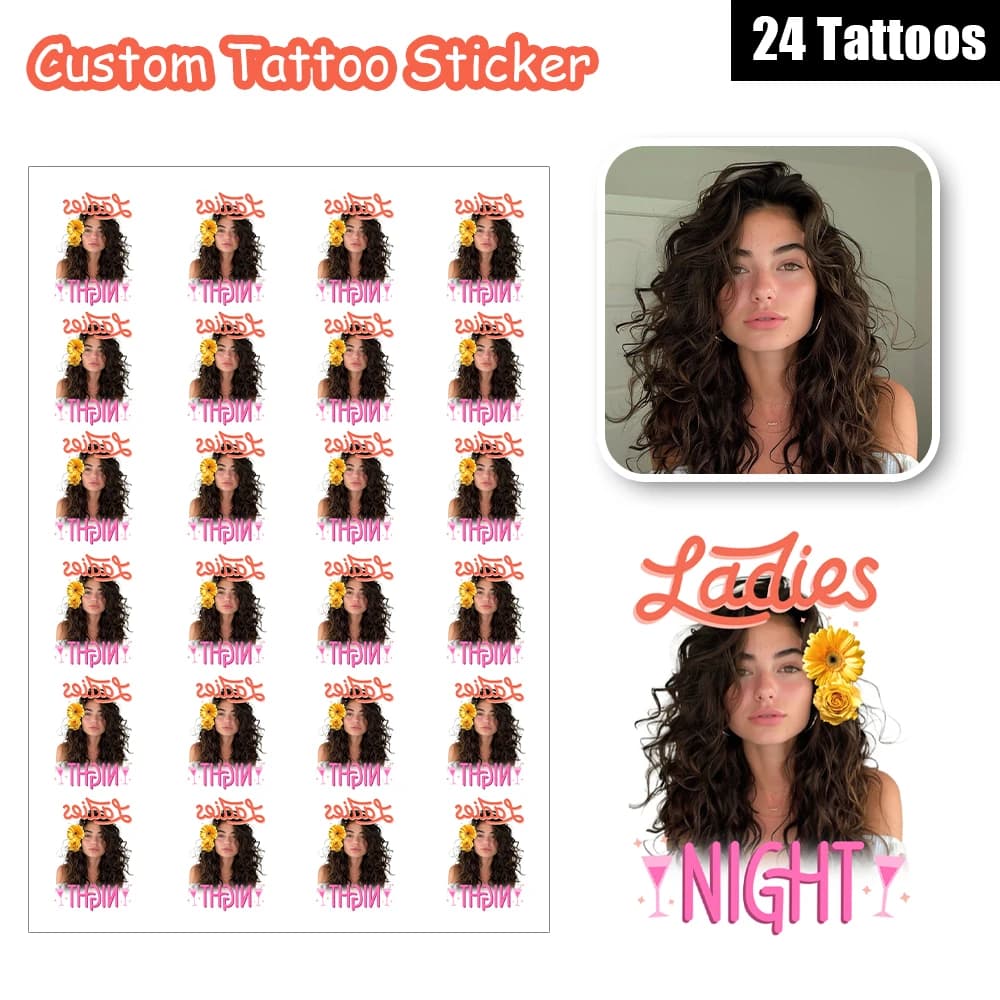 24 disegni da donna notte giallo girasole rosa fiore bicchiere da vino stella adesivo tatuaggio temporaneo impermeabile personalizzato personalizzato