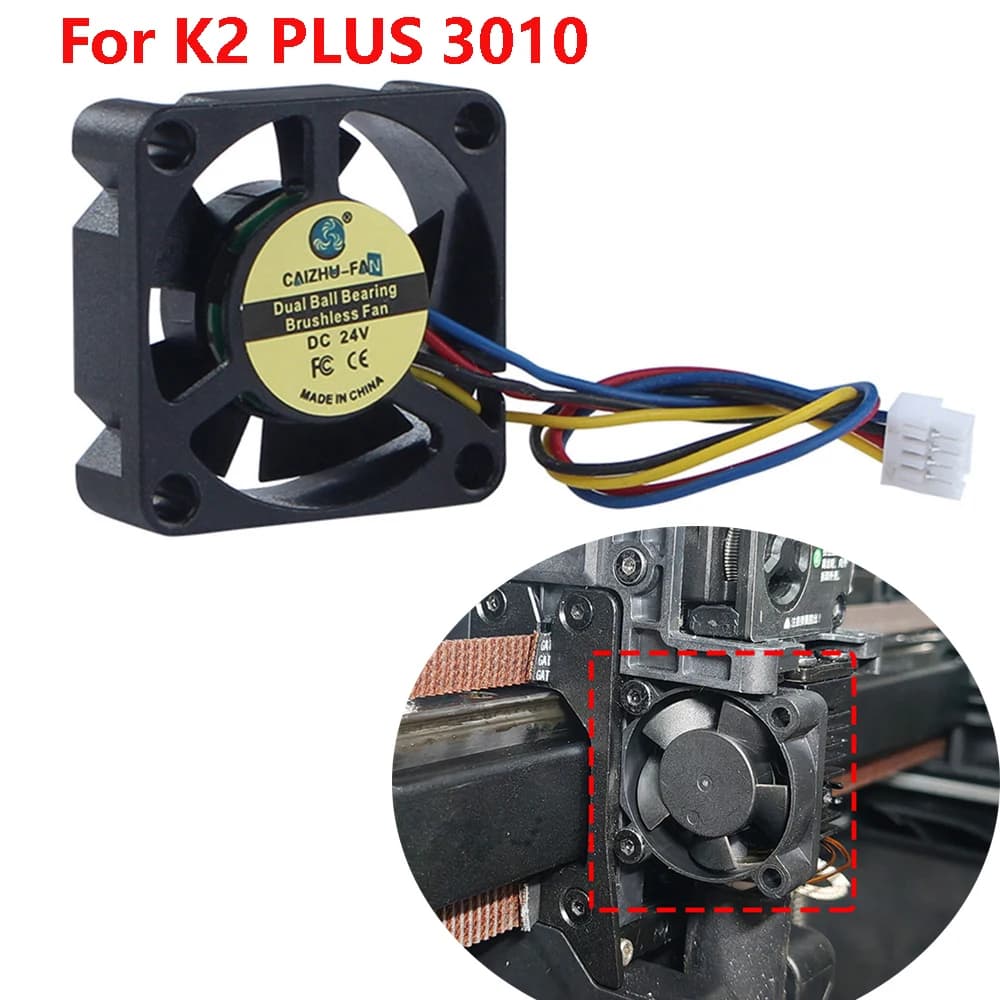 Per Creality K2 Plus 24V Dual Ball Estrusore Gola Ventola di raffreddamento 3010 Sostituzione per K2 PLUS Ventola Accessori per stampante 3D