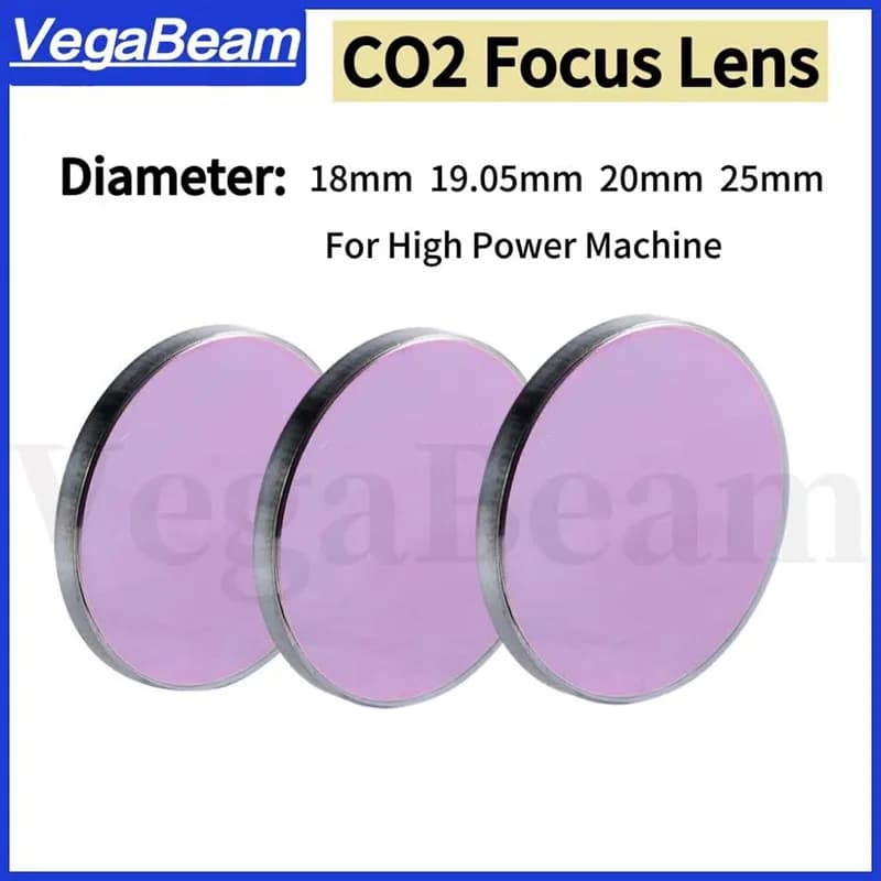 Lente di messa a fuoco laser CO2 GaAS Diametro.18/20mm Lunghezza focale 63,5/50,8/76,2 mm per macchina da taglio per incisione laser CO2 ad alta potenza 130w
