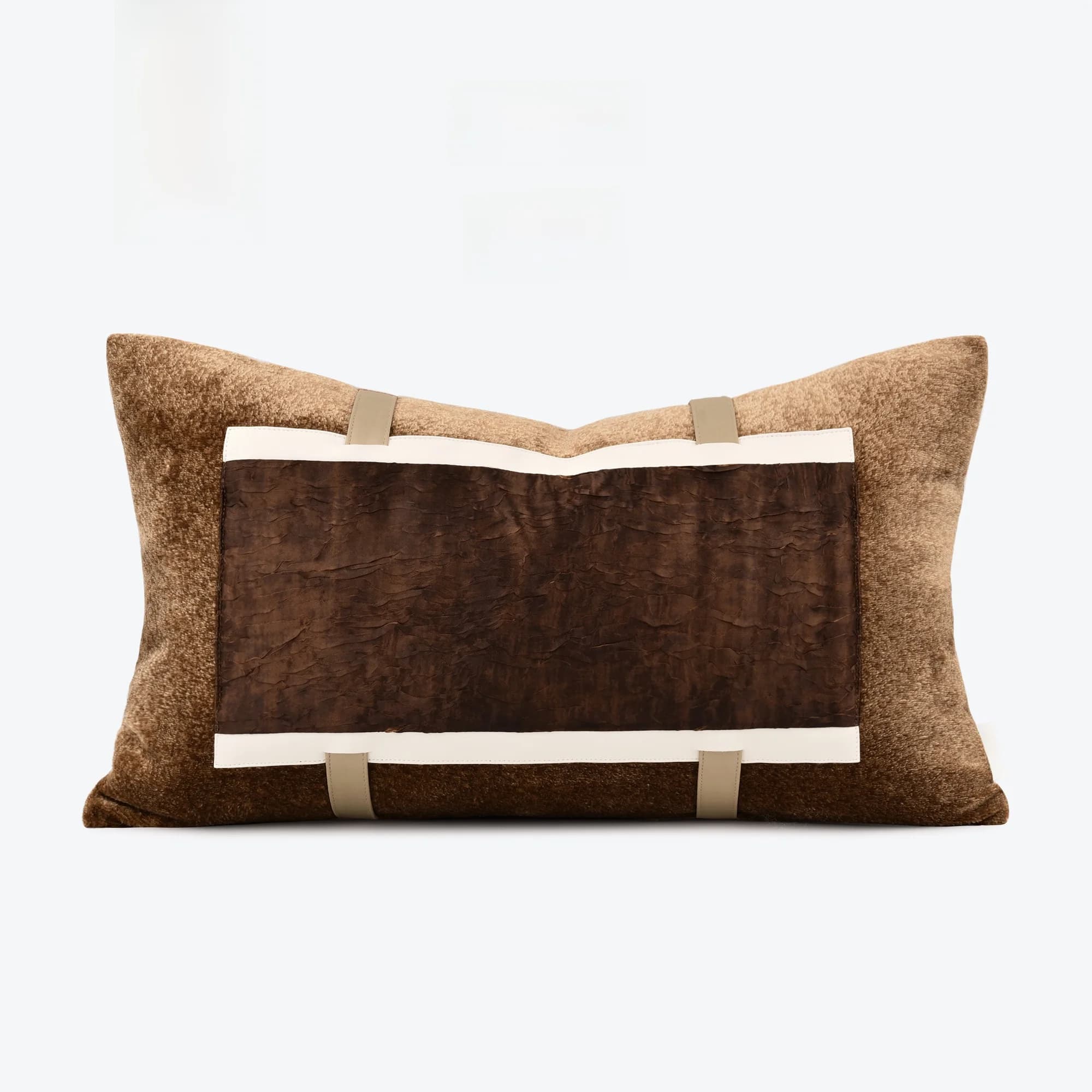 Cuscino Decorativo Marrone Stile Mid-Century Modern, Cuscino Lombare per Hotel, Divano, Letto, Testiera, Tessile per la Casa