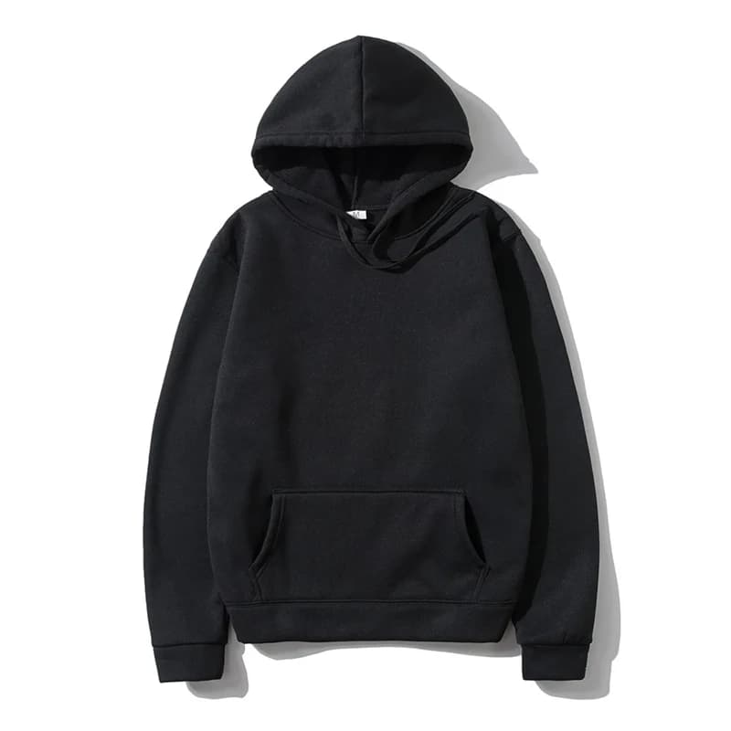 Felpa da uomo in poliestere con cappuccio tinta unita moda autunno top larghi semplice casual