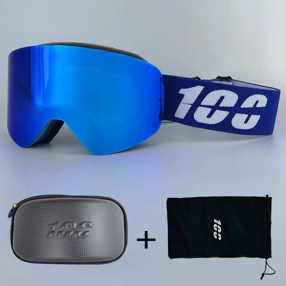 Occhiali da sci magnetici da uomo Occhiali da sci antiappannamento per adulti Protezione UV400 Occhiali da snowboard da neve Occhiali con lente HD