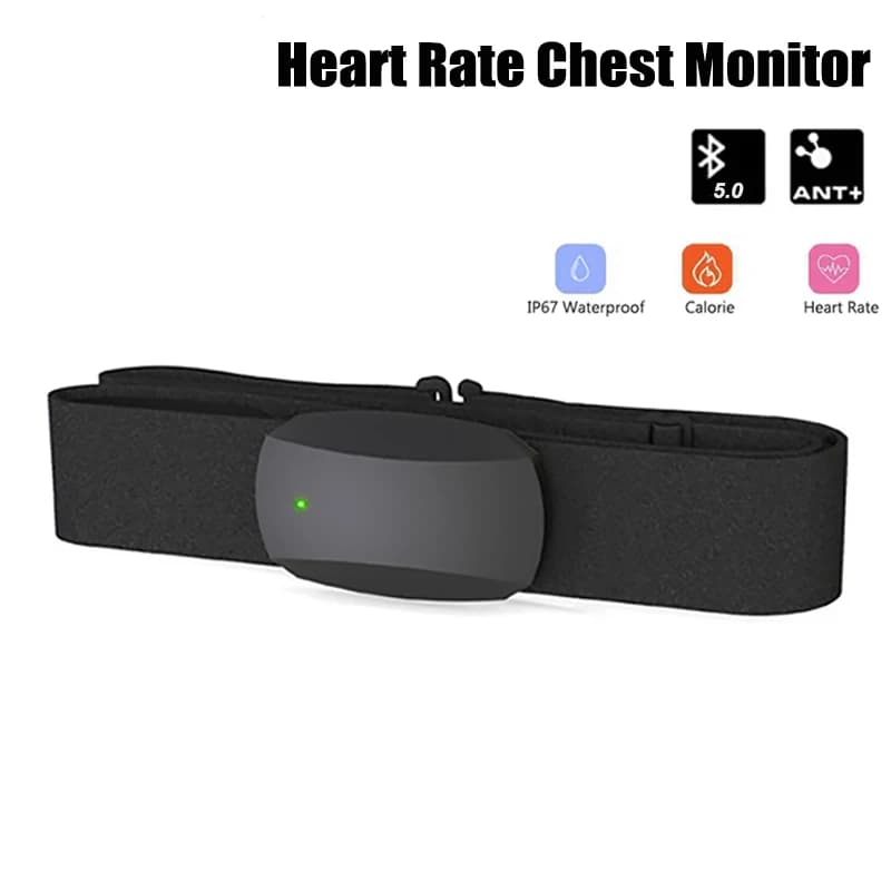Cardiofrequenzimetro Bluetooth ANT+ IPX7 Fascia toracica impermeabile per frequenza cardiaca Computer Android iOS Cintura con sensore da ciclismo