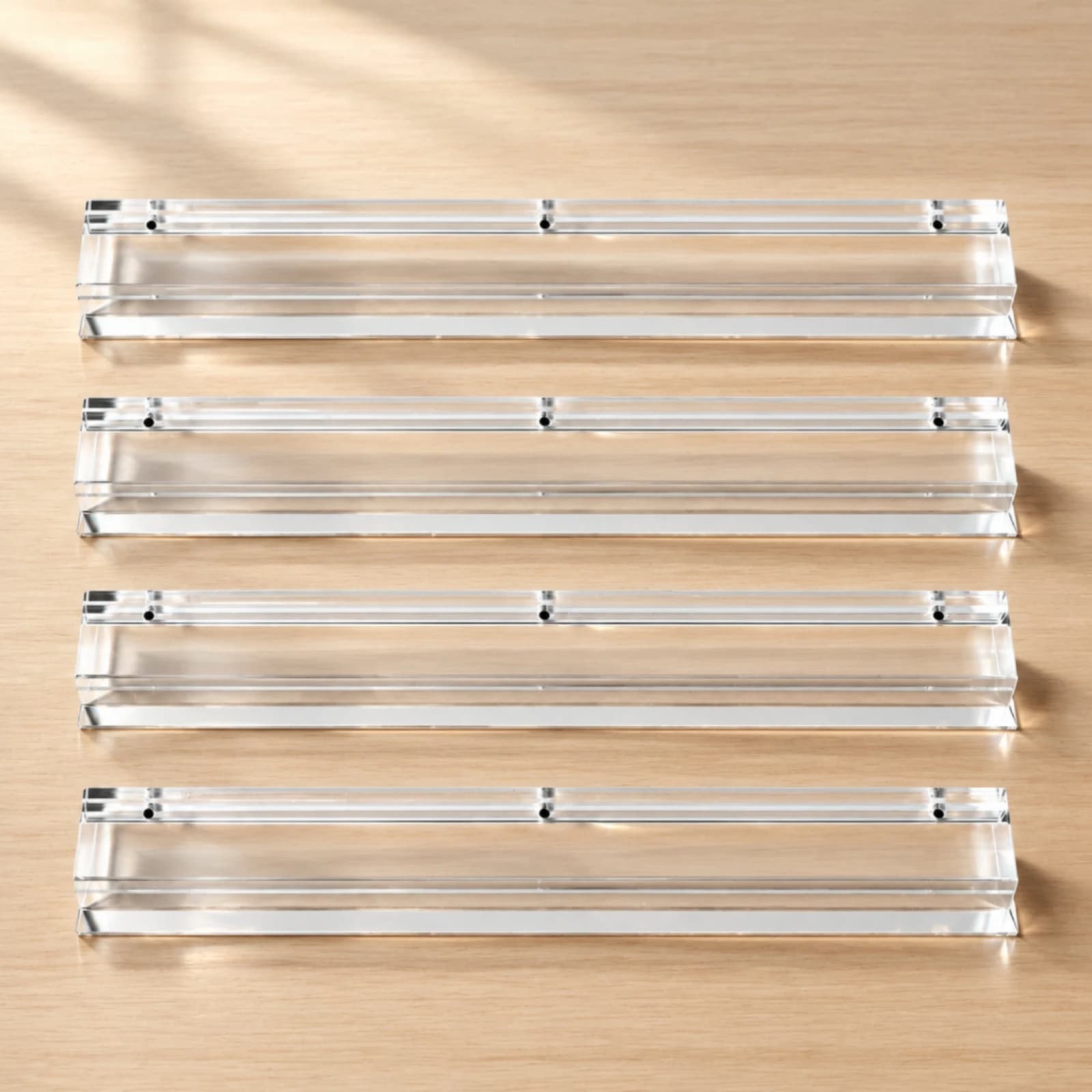 Clear Acrylic Mahjong Tile Pushing Ruler with Magnetic Points for Tabletop Game Accessory