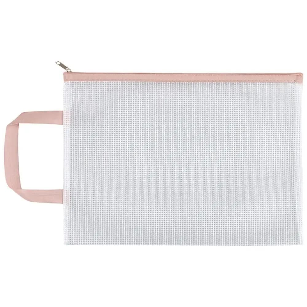 New Double-layer A4 Storage Bag Zipper Mesh File Folders Large Capacity Transparent Test Paper Folder Student