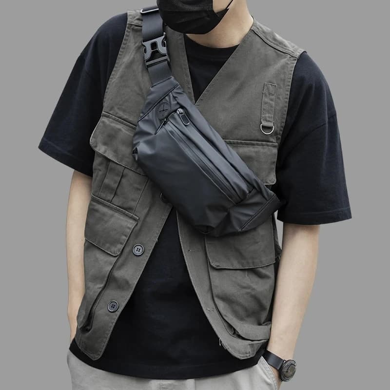 Marsupio da uomo impermeabile marsupio moda borsa a tracolla per sport all'aria aperta borsa da viaggio Casual da viaggio per uomo