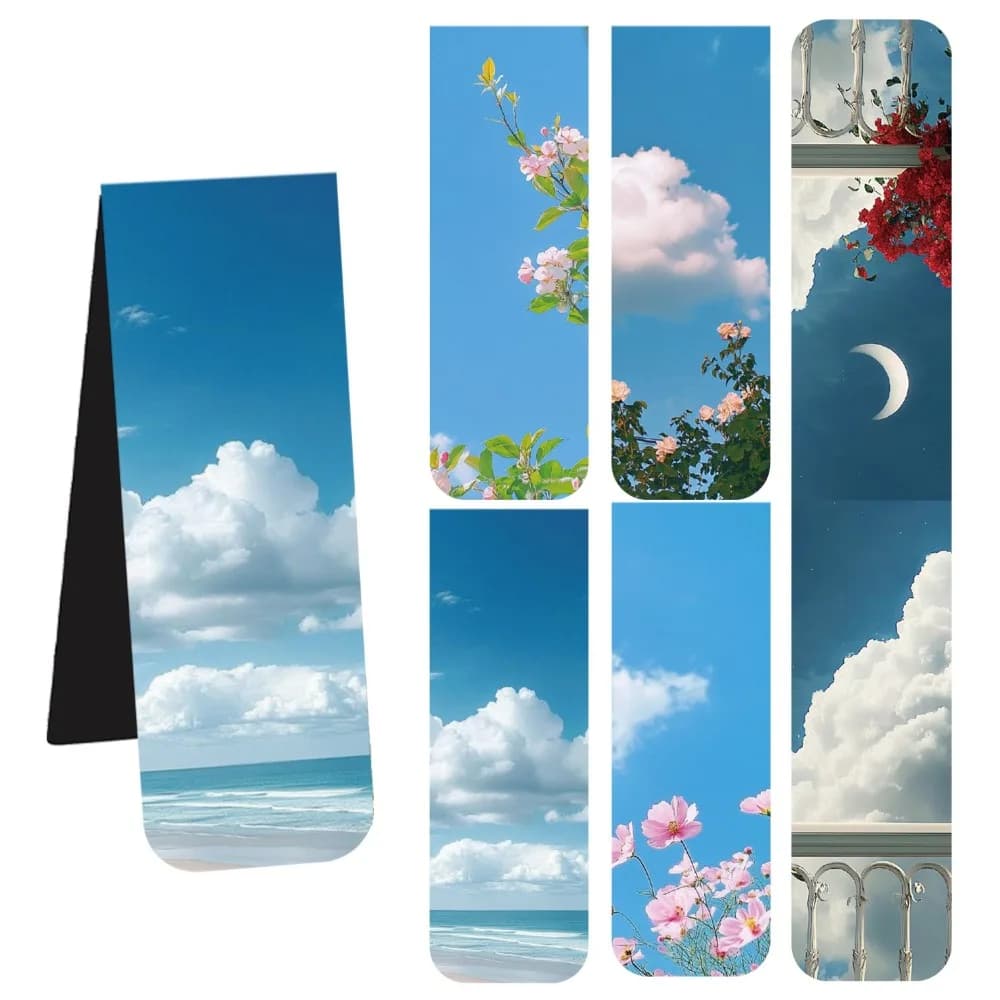 Set di 5 Segnalibri Magnetici da 4,7 Pollici, Pieghevoli, Multicolore, Impermeabili, in Cartone, Clip per Segnare le Pagine