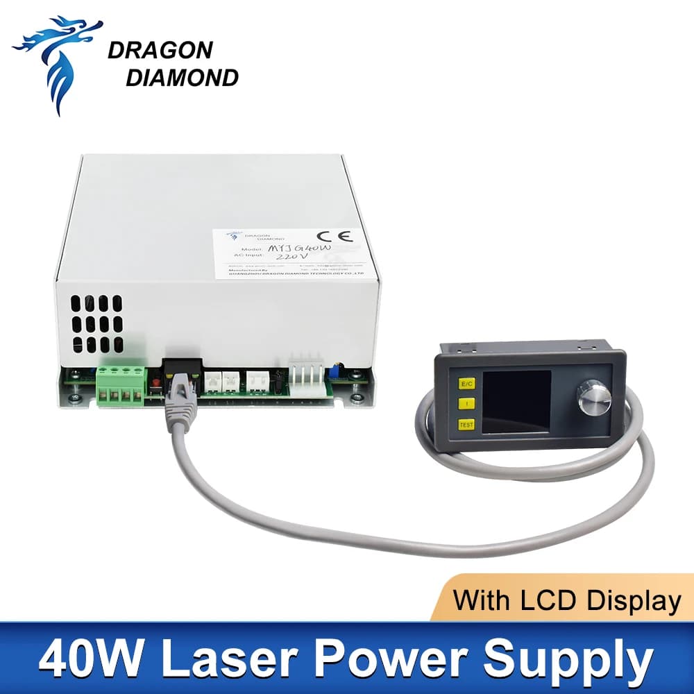 Alimentatore Dragon Diamond MYJG40W Fonte di alimentazione laser CO2 con display LCD per macchina da taglio per incisione laser CO2