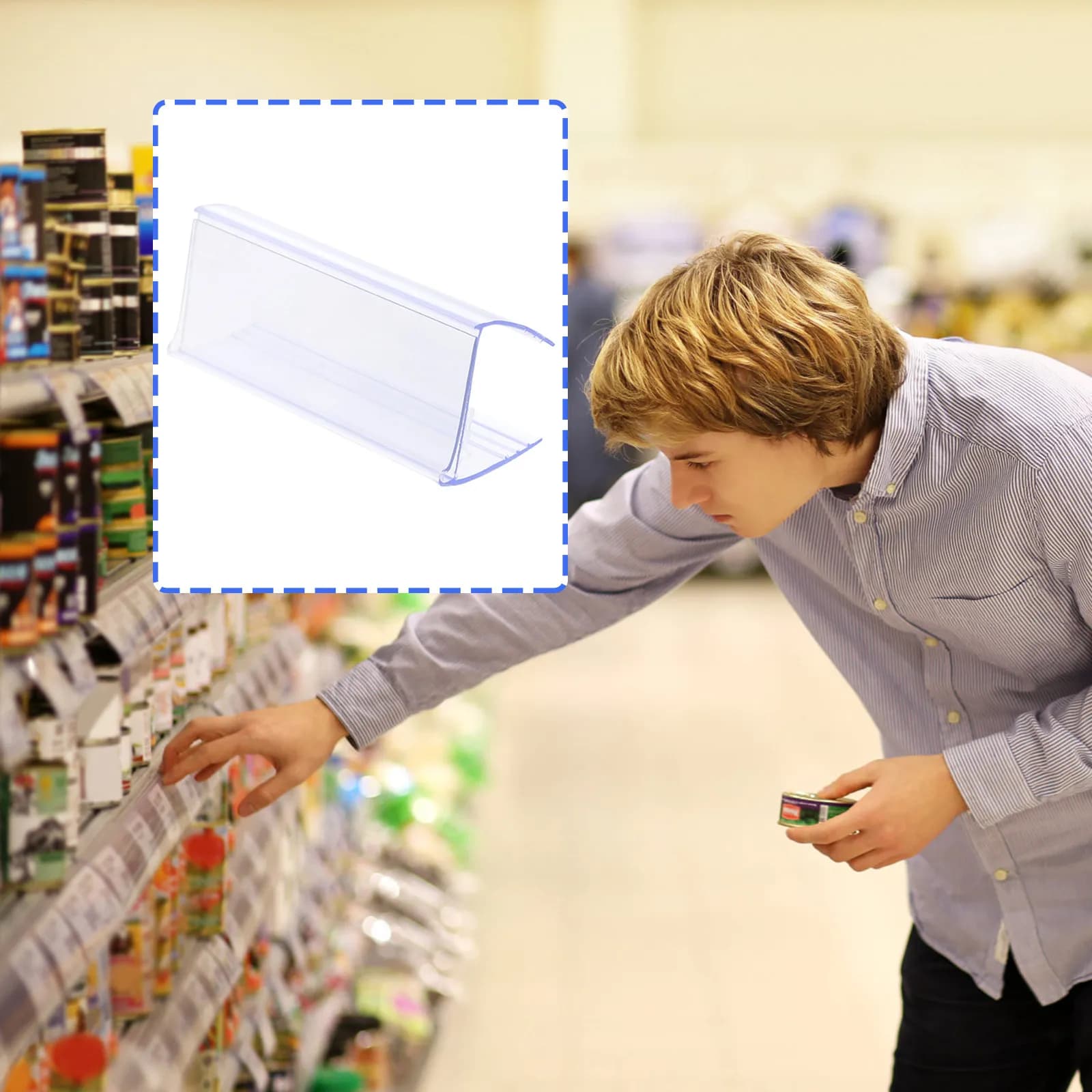 25 Pezzi Porta Etichette Prezzi in Plastica Trasparente con Clip per Espositori da Supermercato e Organizzatori per Cesti