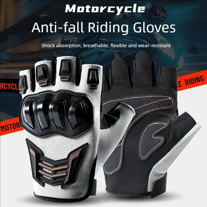 Guanti da moto estivi nuovi da uomo, mezze dita, antiscivolo, per sport all'aperto, allenamento, traspiranti, guanti protettivi da ciclismo