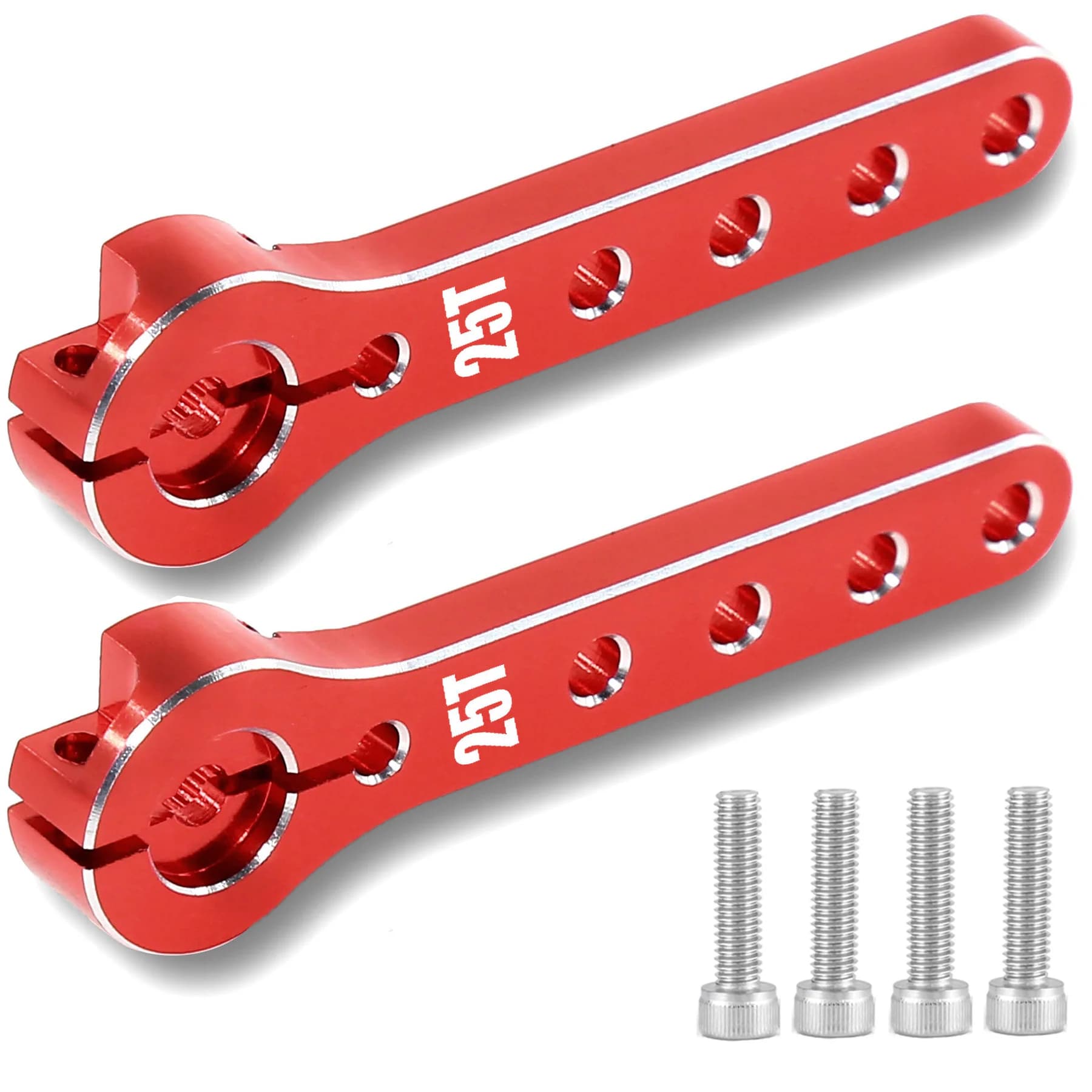 Servocomando in metallo 25T 56mm 25 denti, braccio servo di sterzo estensibile compatibile con aerei RC in balsa da 30-100CC, elicotteri e auto