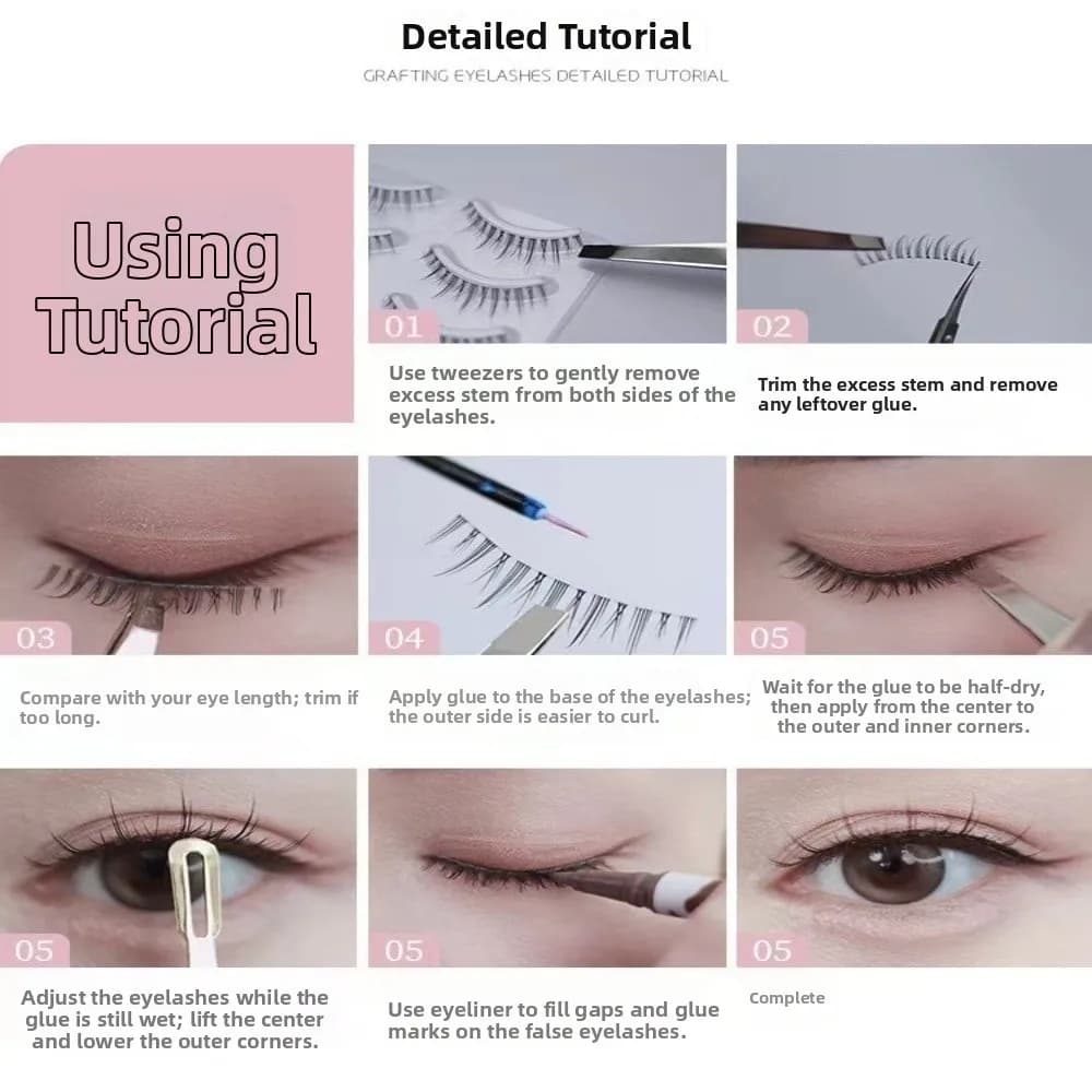 Trendy Black Fox Eye False Eyelashes Curvature C Easy To Wear DIY Lashes Extension 7-13MM Reusable Fake Eyelashes Daily