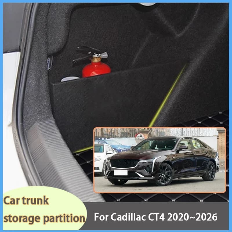 Organizer per Auto Cadillac CT4 2020~2026 2025, Divisorio Laterale per Bagagliaio Rinforzato, Scatola Portaoggetti Interna per Bagagliaio