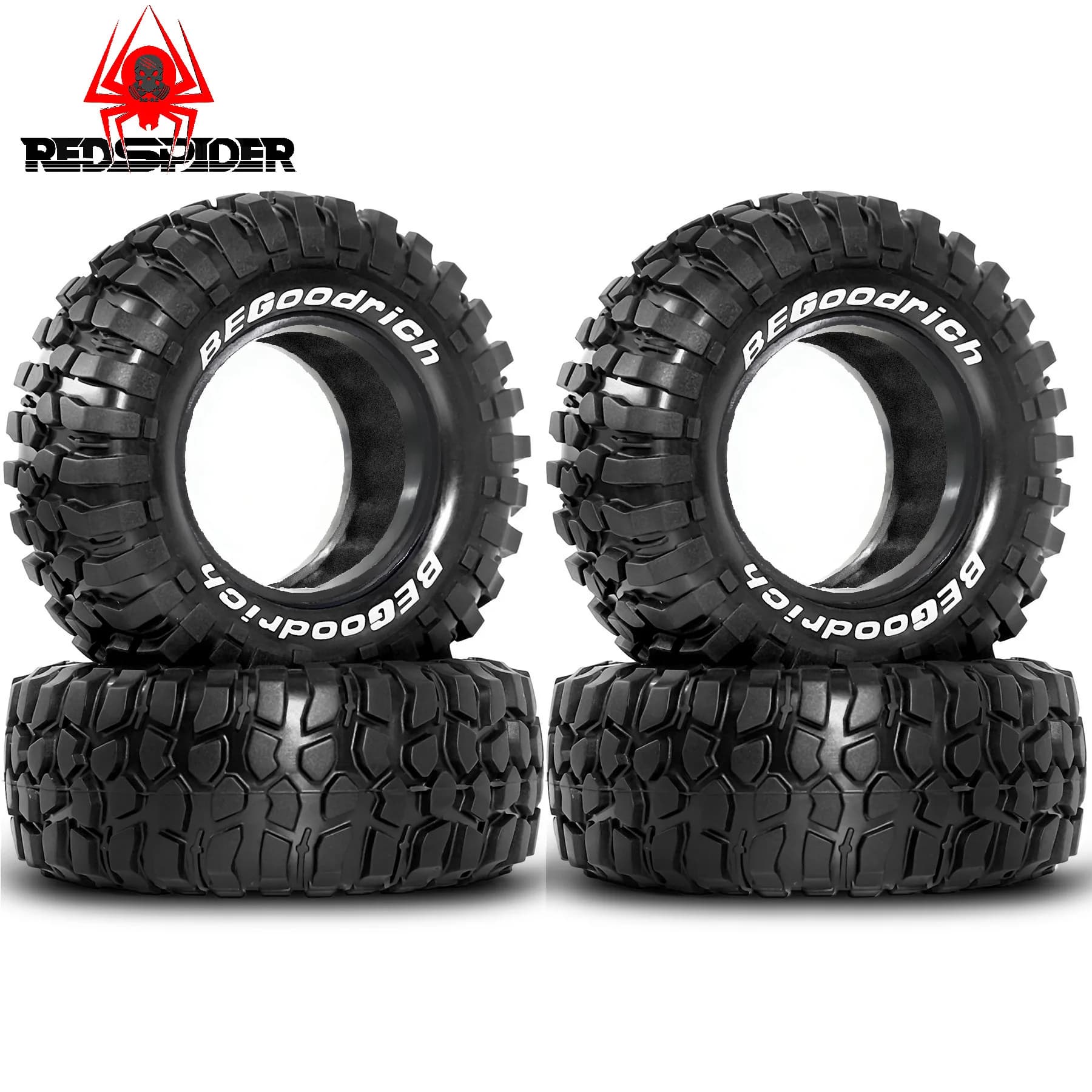Set di 4 Accessori per Auto RC Crawler, Pneumatici 1.9 OD 95mm / 3.46" per Auto RC Crawler 1/12 MJX H12P H12Y+