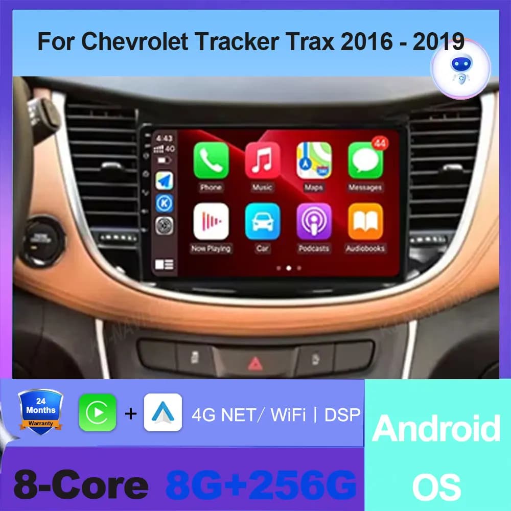 Per Chevrolet Tracker Trax 2016 - 2019 Android Auto Car Radio Lettore video multimediale Bluetooth Navigazione GPS DSP Ventola 4G WIFI