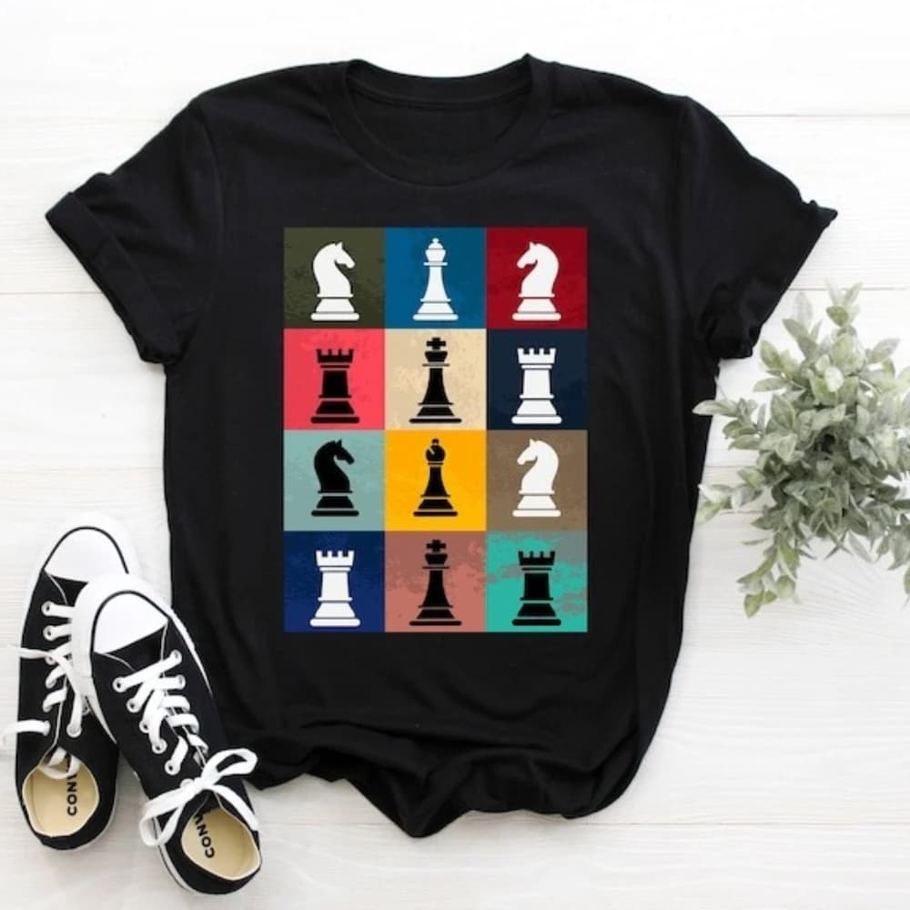 Vintage Chess Lover T-shirt Chess Pawn King Queen Game Chess Board Unisex Shirt Set Gambit Gift Party Present Tops Men Clothing