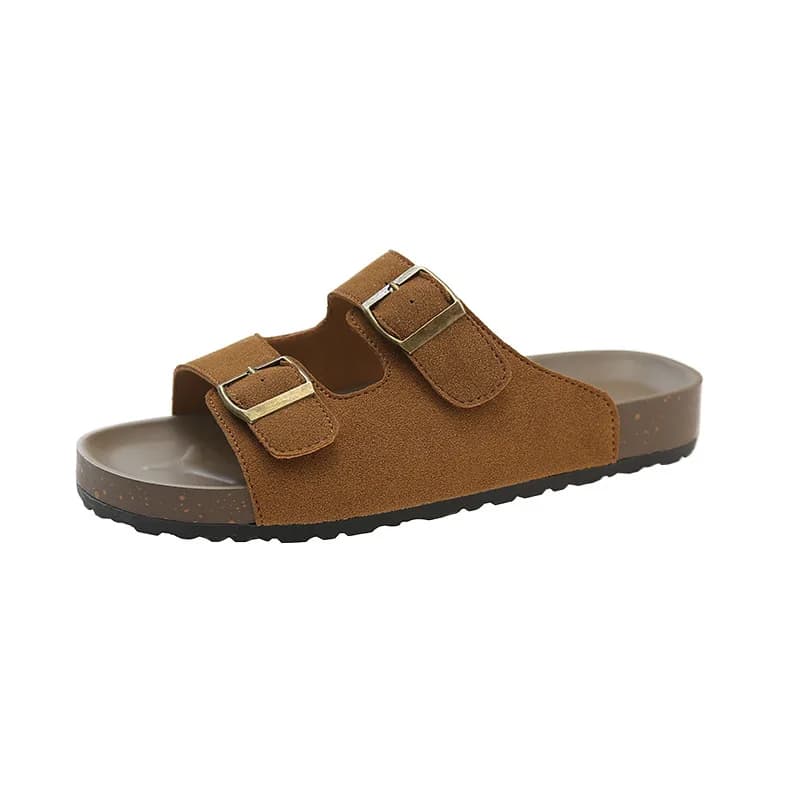 Ciabatte con Tacco Spesso e Fibbia per Donna, da Indossare all'Aperto e in Casa, Comode e Ammortizzate, Sandali Slip-On