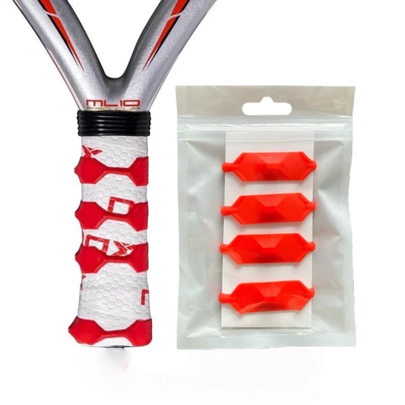 Anelli per migliorare la presa della racchetta da tennis, 4 colori, aumentano l'attrito e riducono le vibrazioni, materiale in silicone, confezione da 4, regalo perfetto