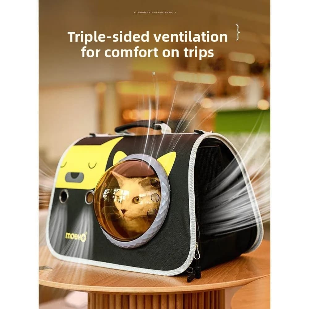Borsa a tracolla portatile estiva traspirante stile astronave per uso esterno, gabbia da trasporto per animali domestici, accessori per animali