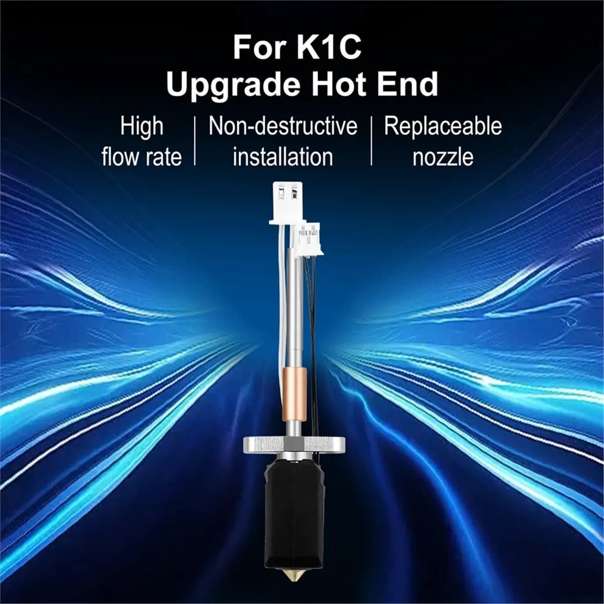 Kit Hotend AB09 Aggiornato per K1C, Ugello Sostituibile in Ottone da 0,4mm per Kit Hotend K1 MAX, Stampante 3D