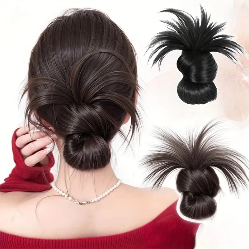 Synthetic hair bass horsetail natural hair soft claws clip chignon hair for women bag for wig lazy sandwich hair accessories for everyday use
