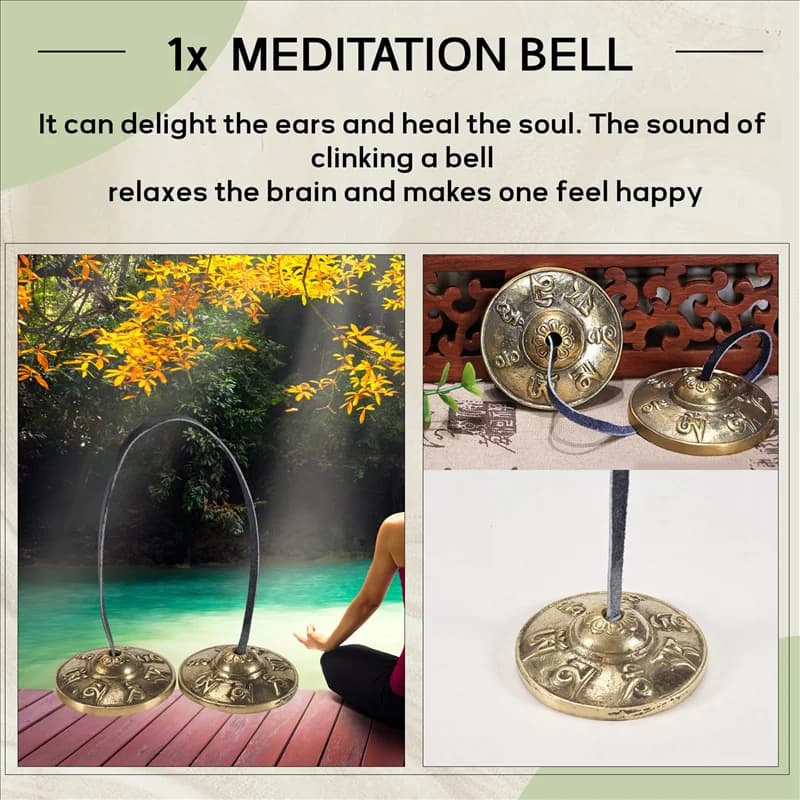 ABXY Tibetan Tingsha Cymbals Meditation Bells 6.5 Cm Meditation Chime Bells,Meditation Yoga Bell For Percussion Instrument