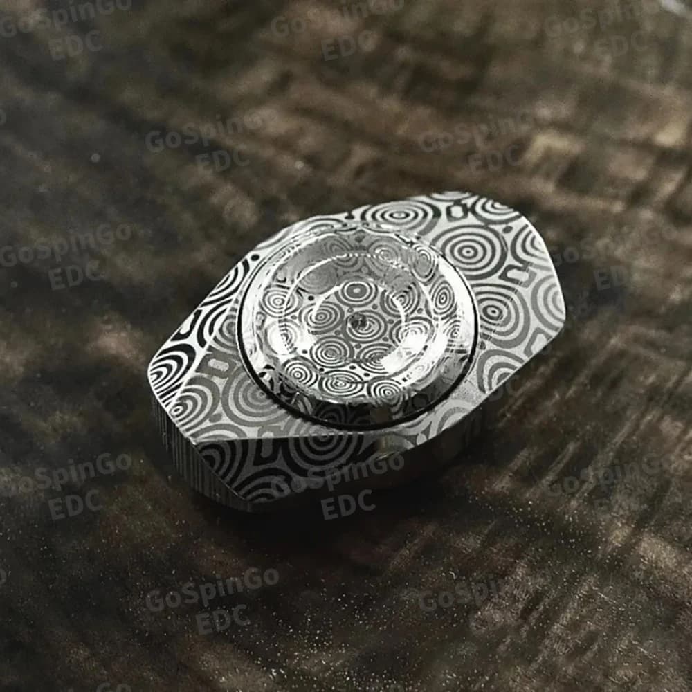 Fidget Spinner EDC Goose Hibernating in Damasteel, Spinner a Due Lame, Giocattolo Sensoriale per Adulti