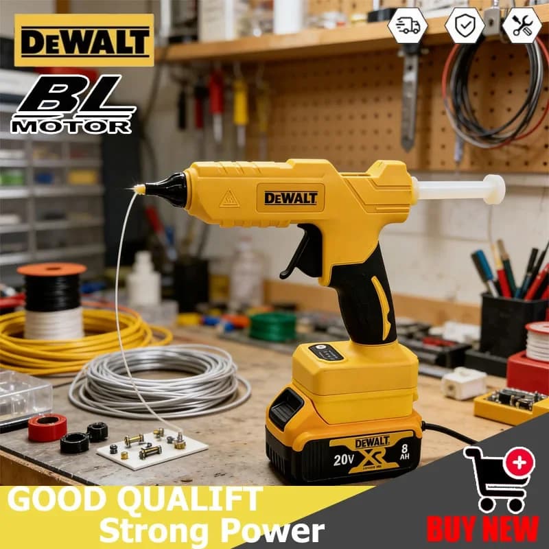 Pistola per colla a caldo elettrica portatile Dewalt senza fili, strumento fai-da-te per riparazioni, saldatura a caldo, pistola ad aria calda con ugello anti-scottatura per batterie da 18,20V