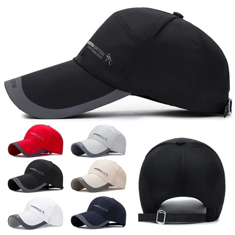 Cappelli da sole regolabili e traspiranti in cotone ad asciugatura rapida, cappellino da baseball con protezione solare da uomo