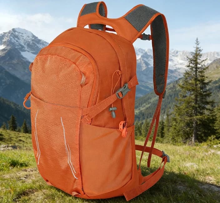 Pleasant backpack for Open Sports - Daypack Lightweight and waterproof for Hiking, Camping and Trekking with Bastoncini Door